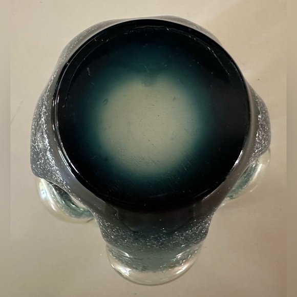 Handblown Glass Splash Art Organic Sculpture Basket Candle Holder OOAK Coastal - Picture 7 of 7